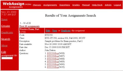 Image 6: Assignment Screen